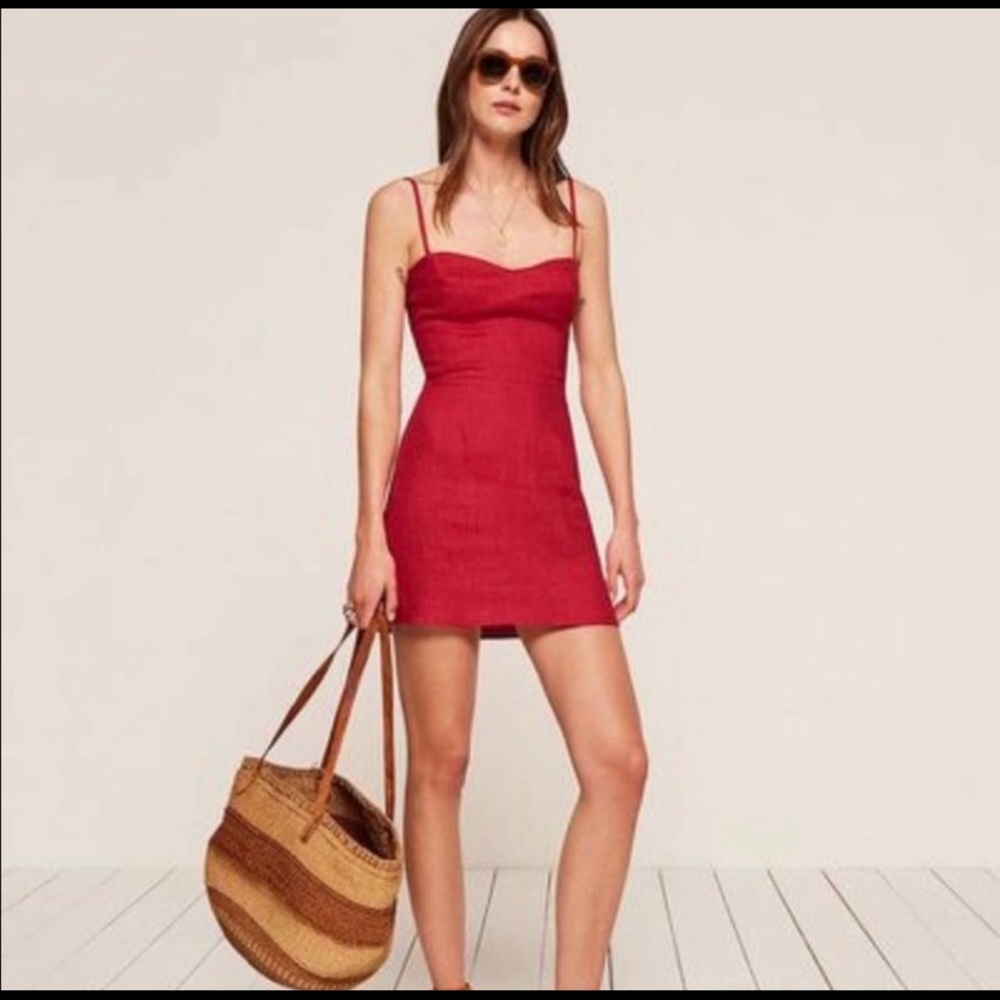 Red Reformation Linen Dress
